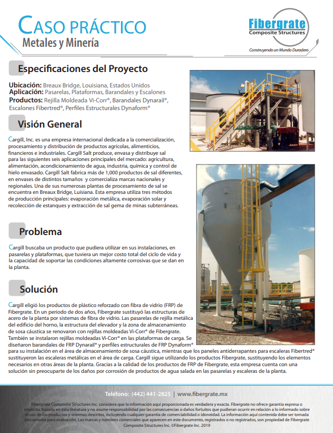 Cargill Salt: FRP en metales y minería
